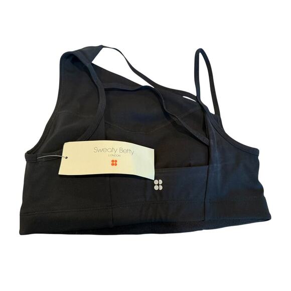 NWT Sweaty Betty Women's Black Asymmetric One Shoulder Sculpt Sports Bra Size S - Picture 5 of 8